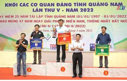 Huyện Quế Sơn giành giải nhất toàn đoàn giải cầu lông khối các cơ quan Đảng tỉnh Quảng Nam lần thứ V
